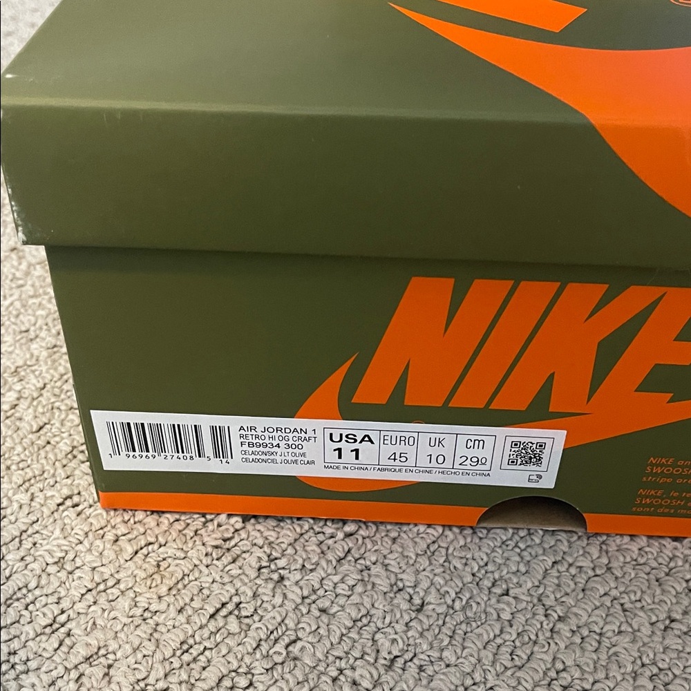 Jordan Air Jordan 1 Retro High OG Craft - Celadon and Orange - Picture 8 of 8